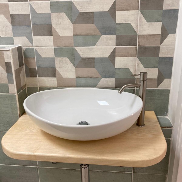 Piano bagno in frassino naturale